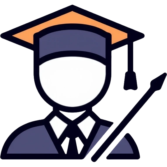Teacher with graduation cap and pointer stick emoji
