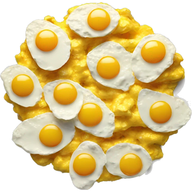 Scrambled eggs on a white plate emoji