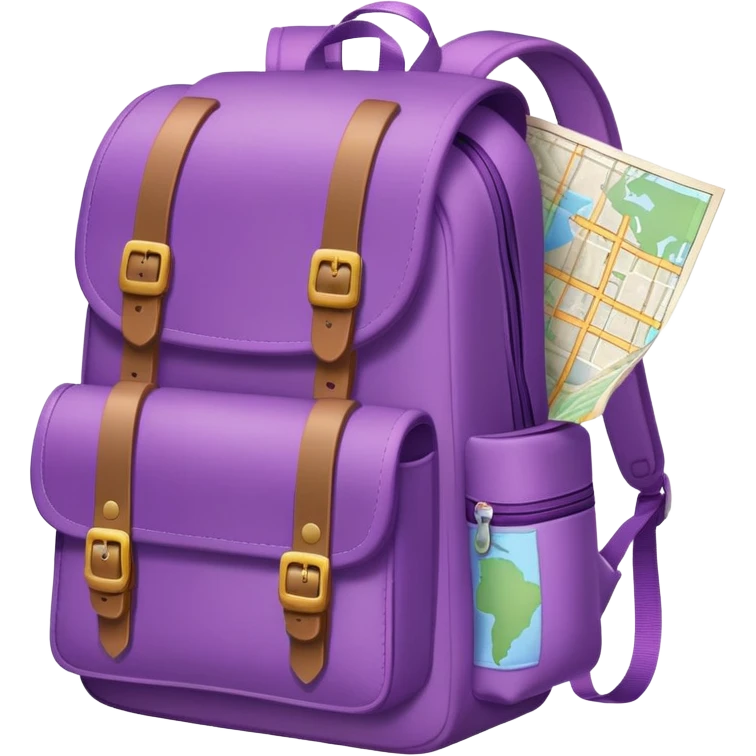 Dora the Explorer's purple backpack with map peeking out emoji