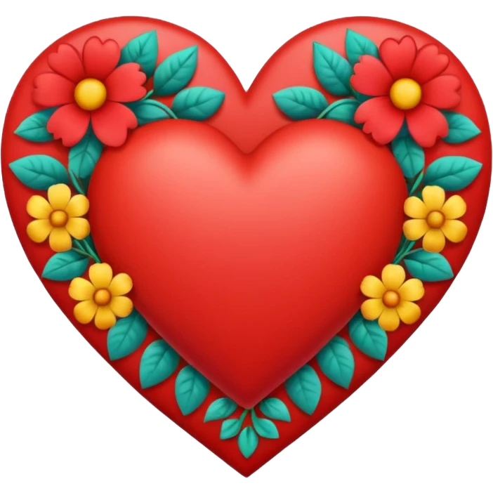 heart with a floral border emoji
