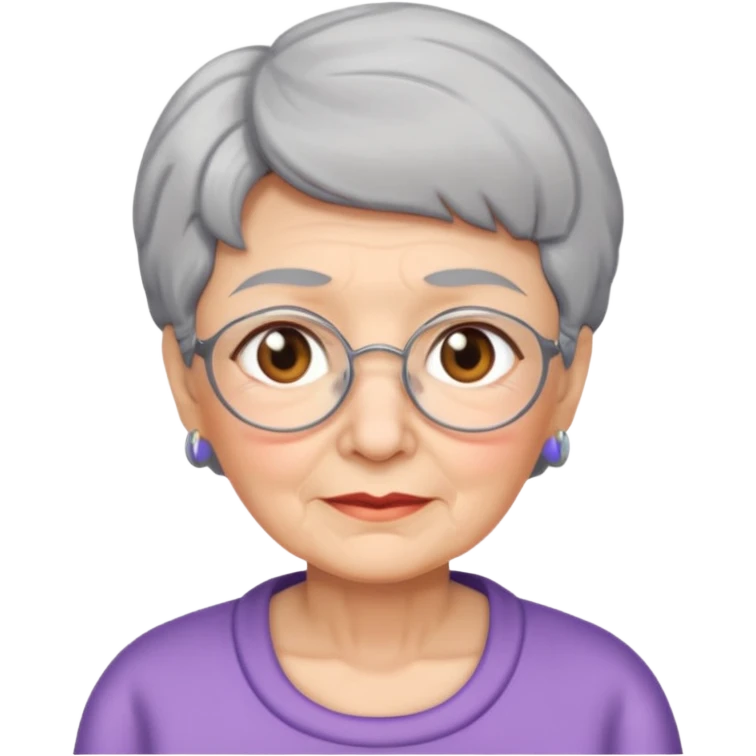 Grandma short hair emoji