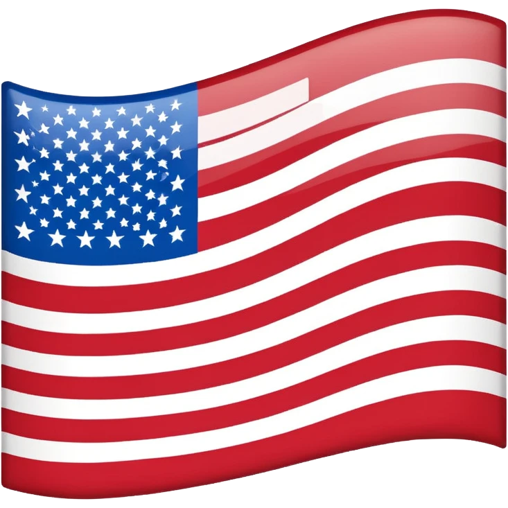 USA flag extremely minimal design, red and white stripes, blue square in corner, no details, no text emoji