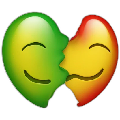 Cœur vert rouge jaune emoji