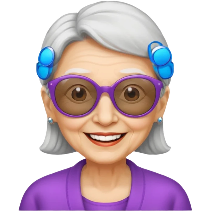 old lady wearing sunglasses emoji