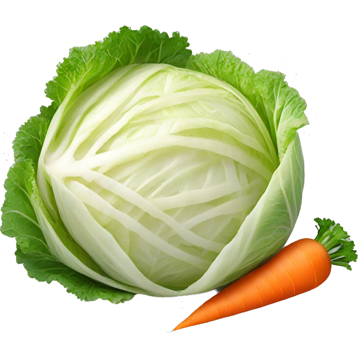 White sliced Cabbage and carrot salad emoji