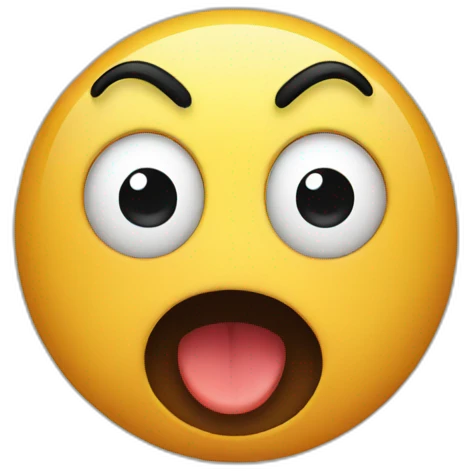 A frightened round emoji that comes running from the front  emoji