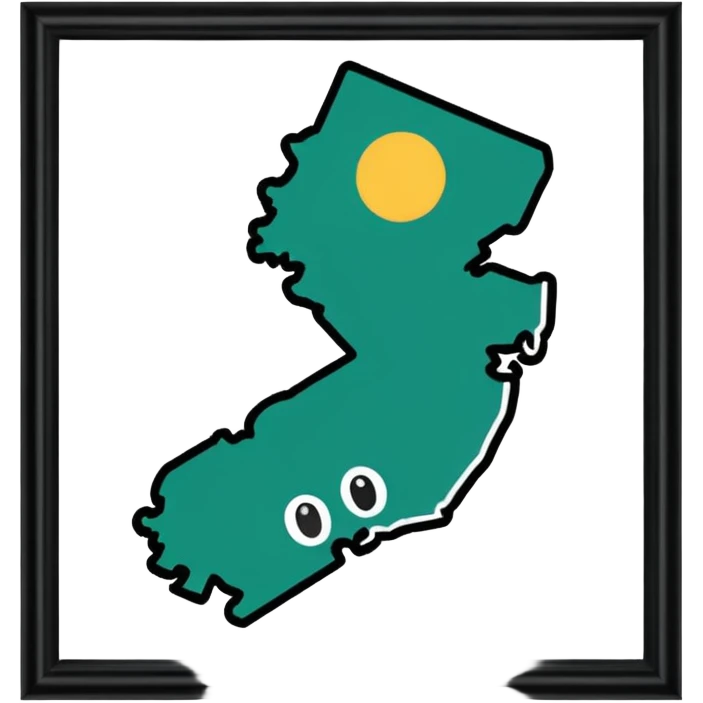 Black outline of New Jersey state emoji