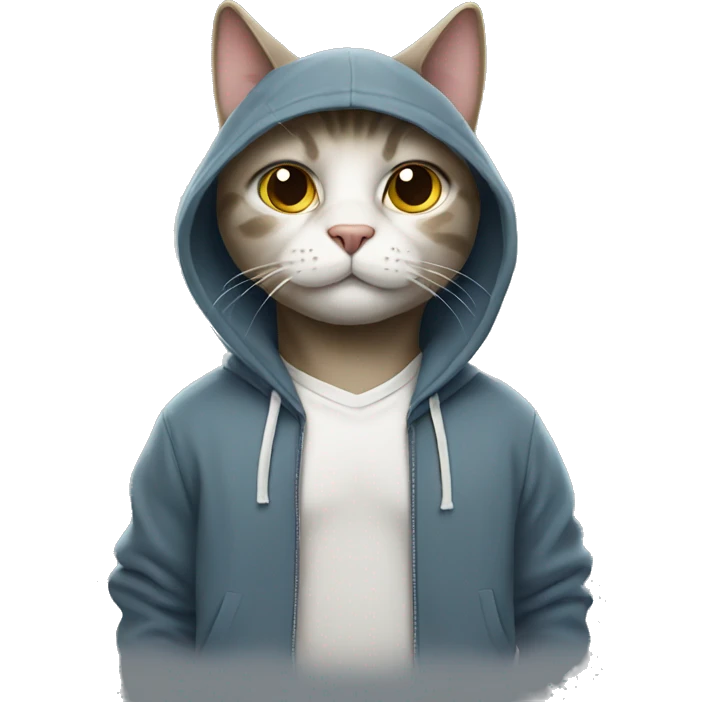 Cat wearing a hoodie  emoji