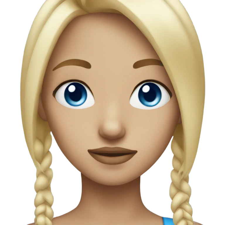 Blue eye blonde hair girl emoji