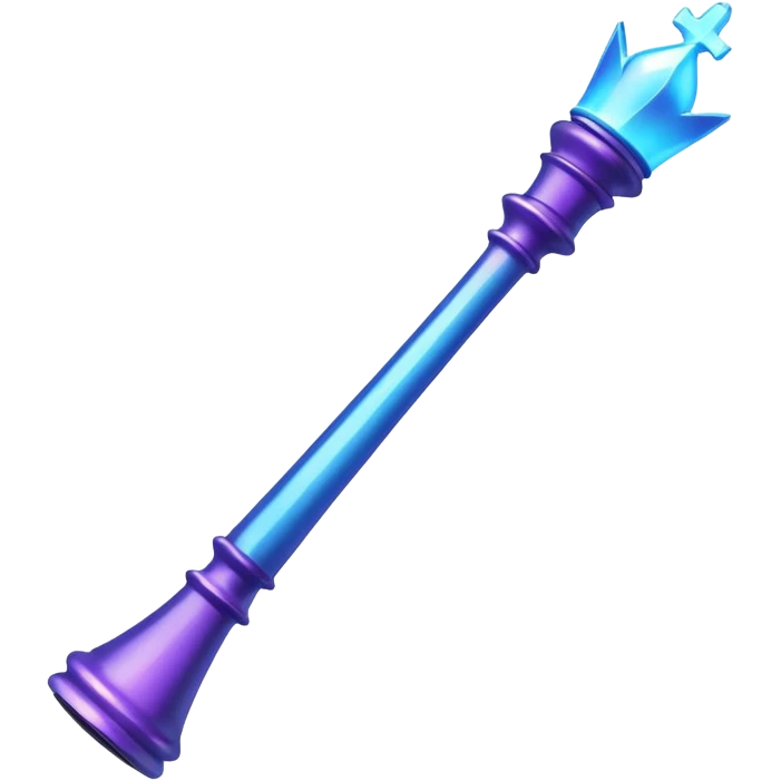 Create a small, visually appealing icon of a magic wand (chess wand style) to represent creativity and artistic design. Use a clean, modern look with glowing accents in purple and blue shades.
 emoji