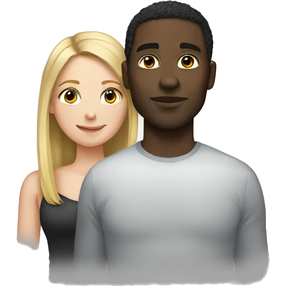 Black man with a white girl emoji