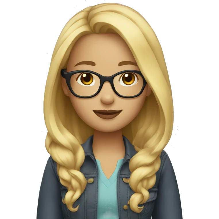 girl blonde hair with glasses emoji