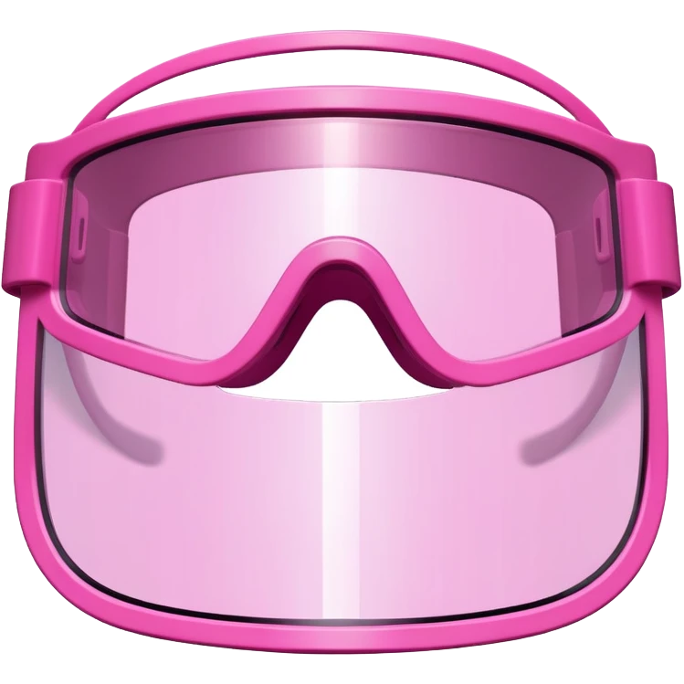 extremely thick pink shield visor glasses, super chunky Y2K style, massive one-piece lens, bold design emoji