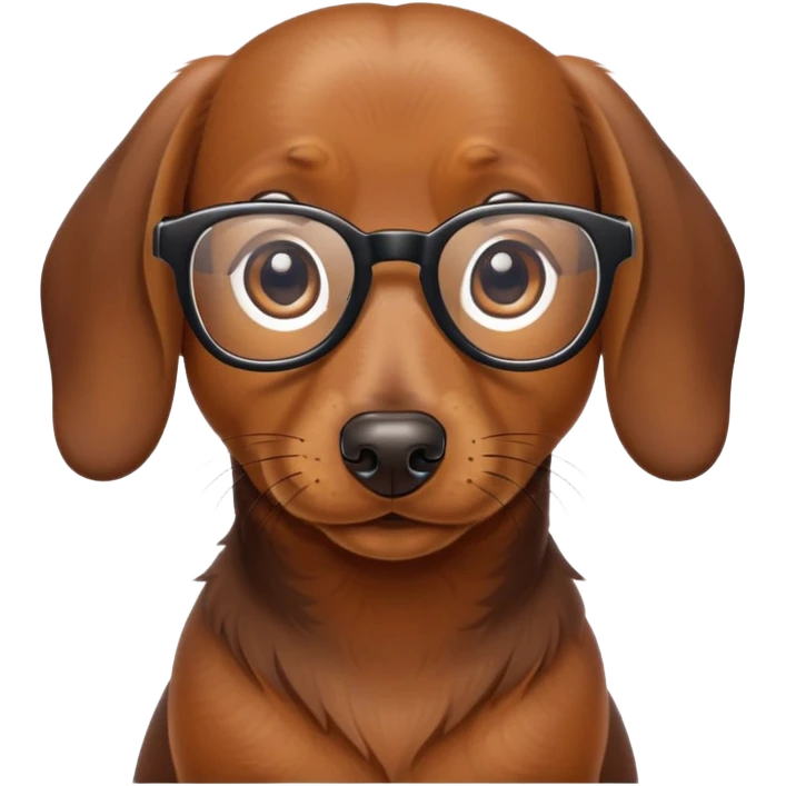 Perro salchicha con gafas emoji