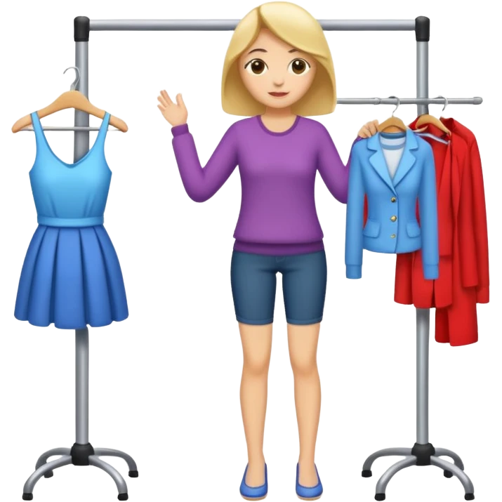 woman trying on clothes emoji
