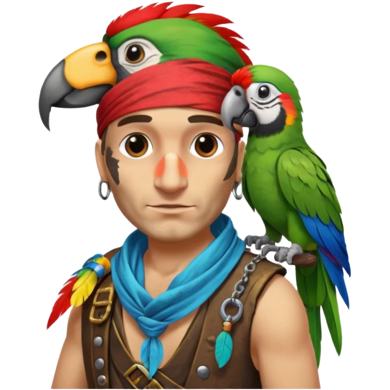 pirate and parrot emoji