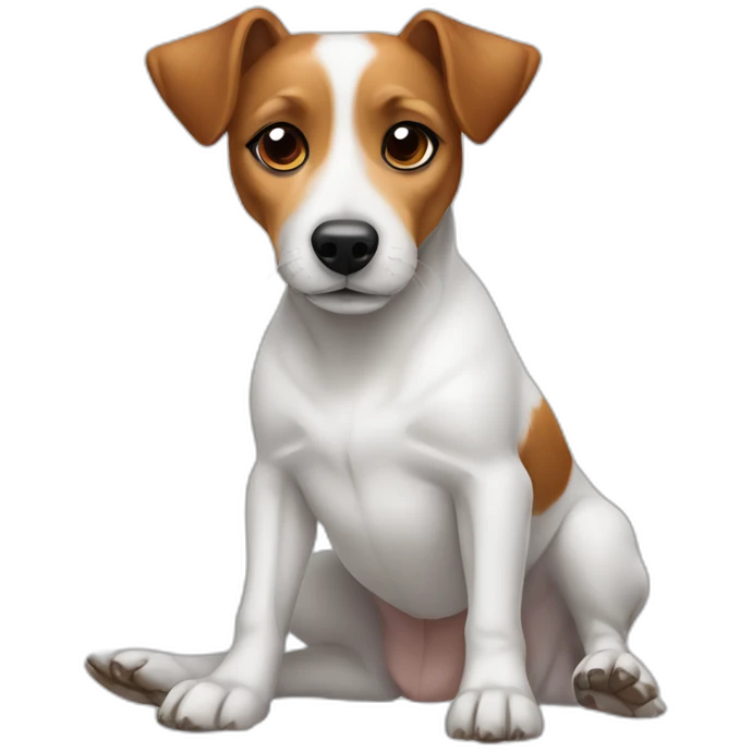dog Jack Russell Terrier laying with crossed legs emoji