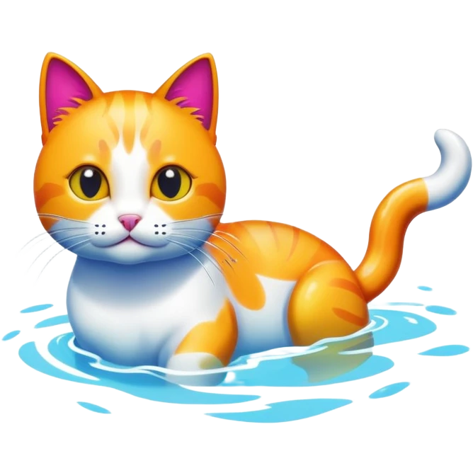 Cat swimming emoji