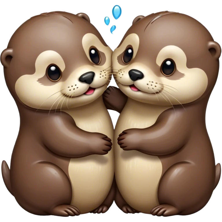 Kissing otters  emoji