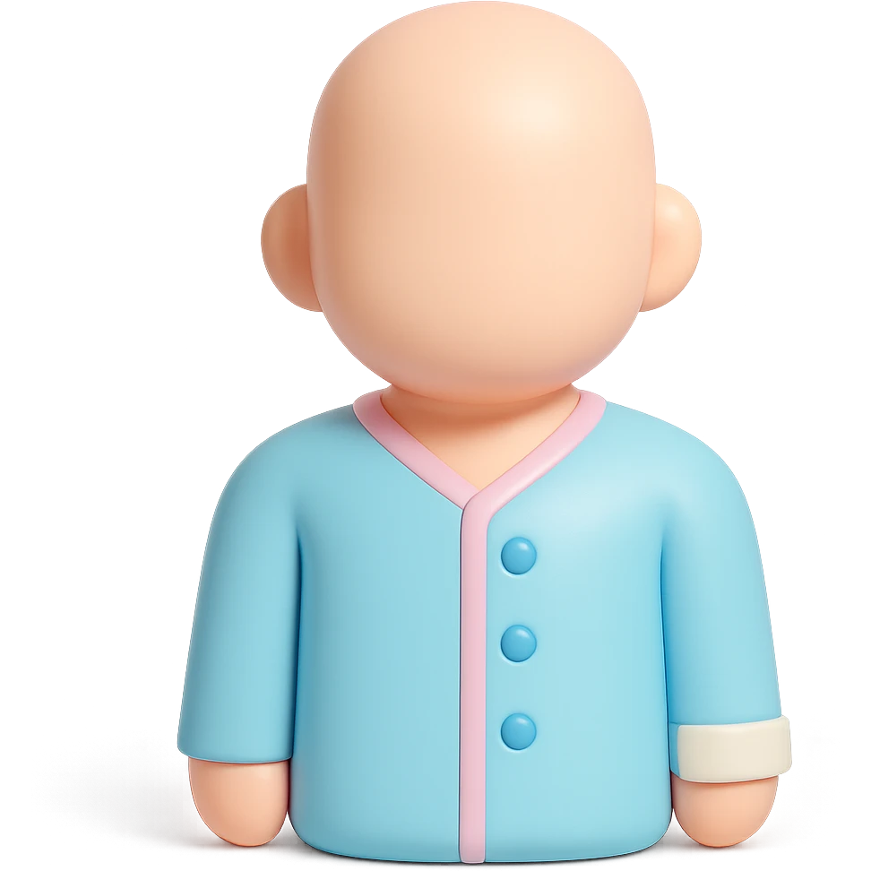 Transform the faceless adult figure wearing #6fe8f3 pajamas and a hospital wristband into a minimalist, professional 3D model or toy figure style, suitable for a Discord role icon. Keep the overall look clean and simple, emphasizing the 3D figurine aesthetic. emoji