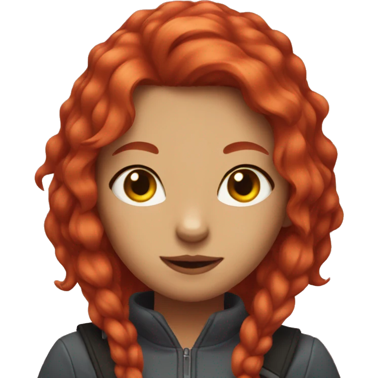 Cat girl with red hair emoji