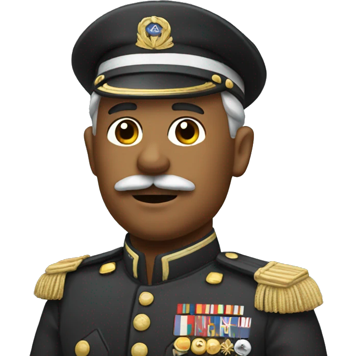 General with short mustaches raising hand emoji