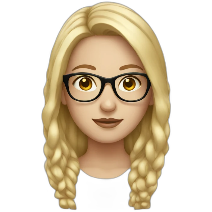 White girl with gold glasses emoji