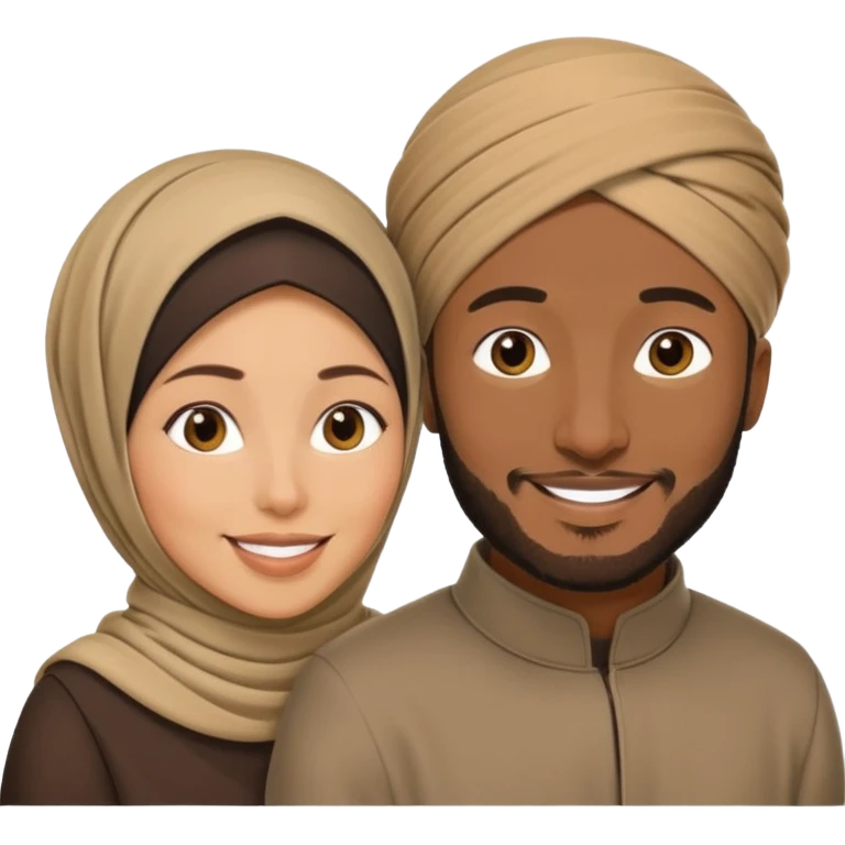 Mixed hijabi wife black husband emoji