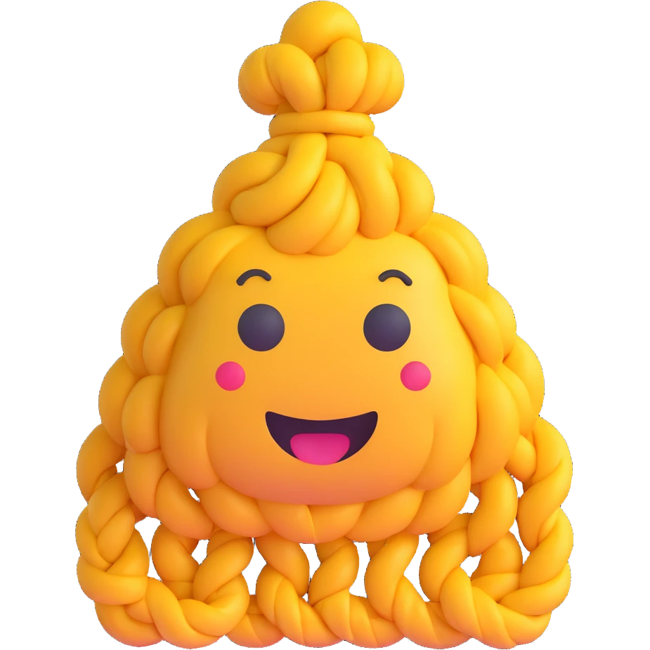poo emoji with braids emoji