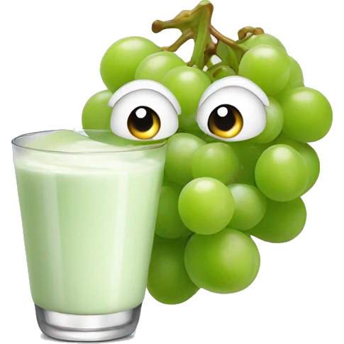 Green grape with yogurt emoji