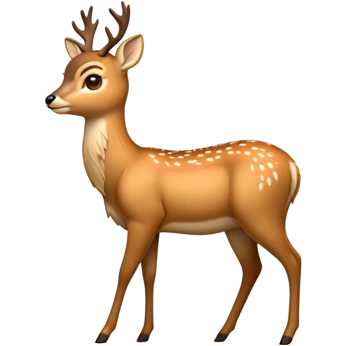 cinematic-[deer]-realistic-full-body-standing on all fours-emoji,-tail-tucked-close,-head-tilted-dramatically,-sleek-[fawn]-fur,-simplified-yet-realistic-focused-features,-highly-detailed,-glowing-with-an-almost-sarcastic-glow emoji