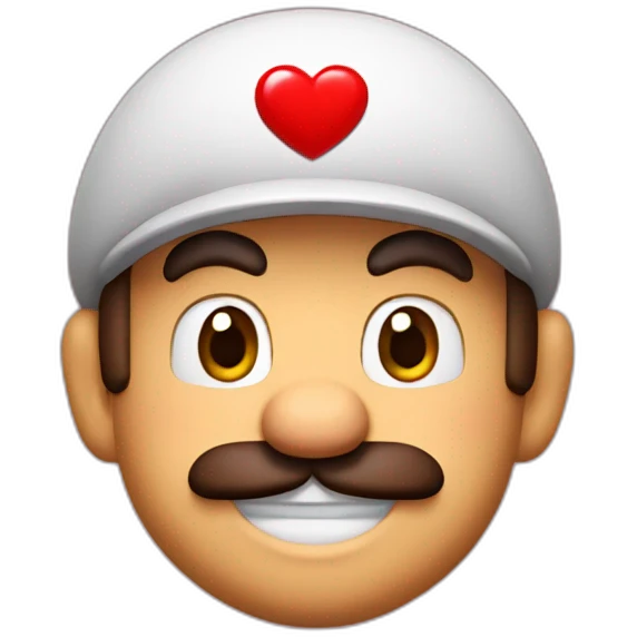 Mario with hearts in his eyes emoji