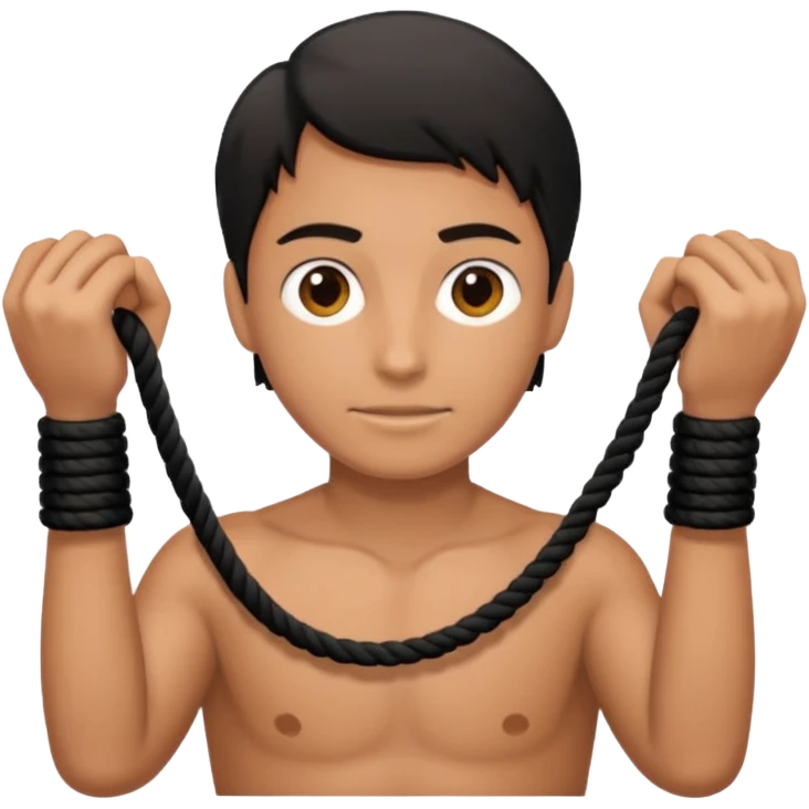 Black rope on hands emoji