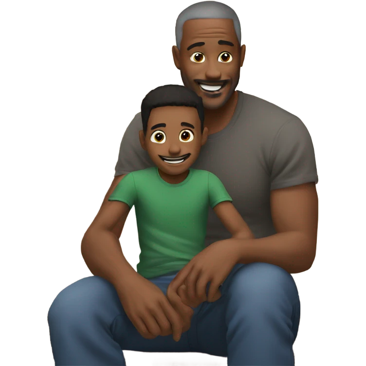 father and son bond moment emoji