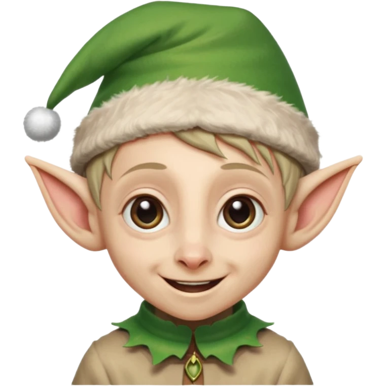 dobby from harry potter smiling and wearing a christmas elf hat emoji