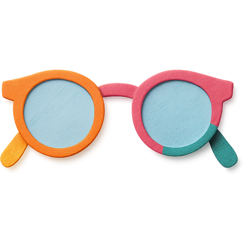 colorful and playful sunglasses in paper-craft style emoji