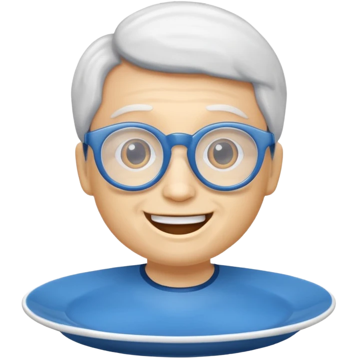 talking plate blue with glassess emoji