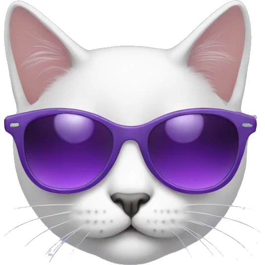 Cute Cat with Purple Sunglasses  emoji