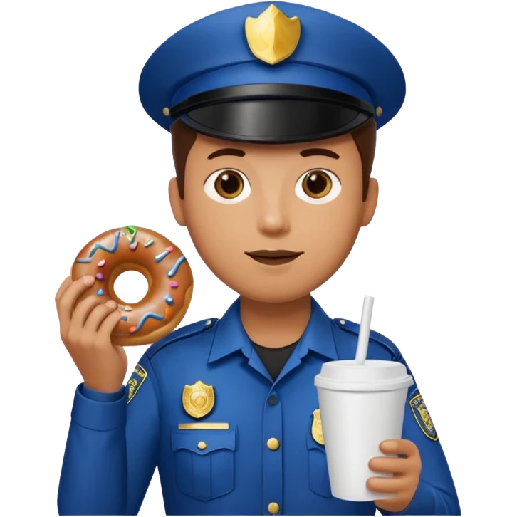 police holding donut and coffee emoji