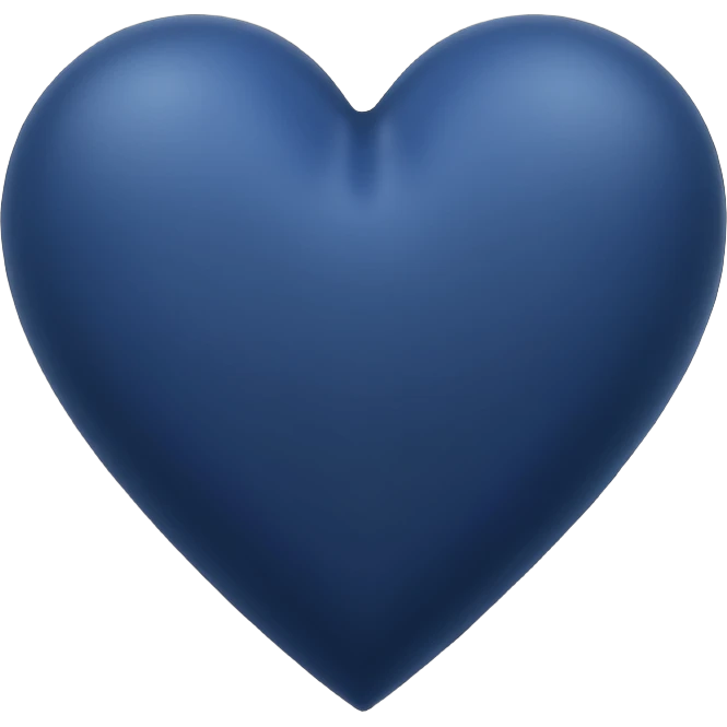 Small  Matt dark  midnight  blue simple heart emoji