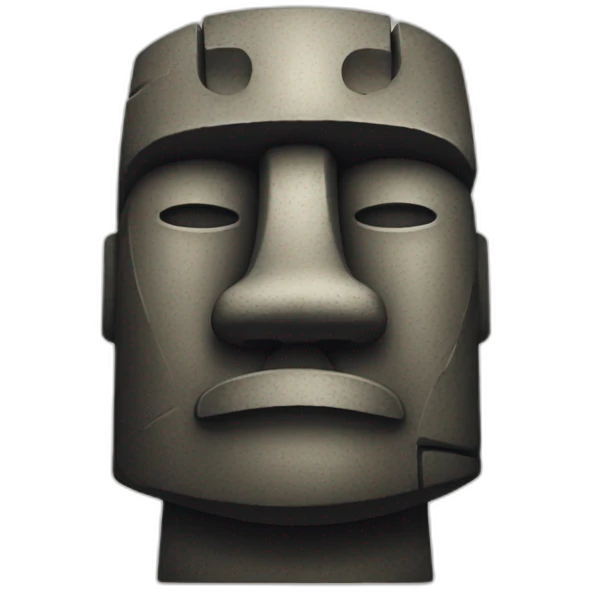 moai With a bow and close  emoji