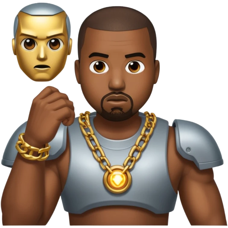 kanye west fights evil ai robot emoji