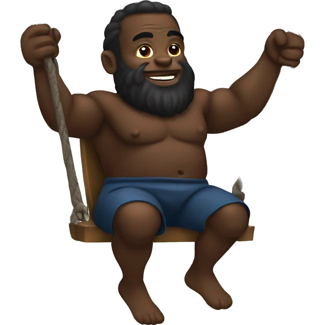 Black dwarf sitting down swinging legs emoji