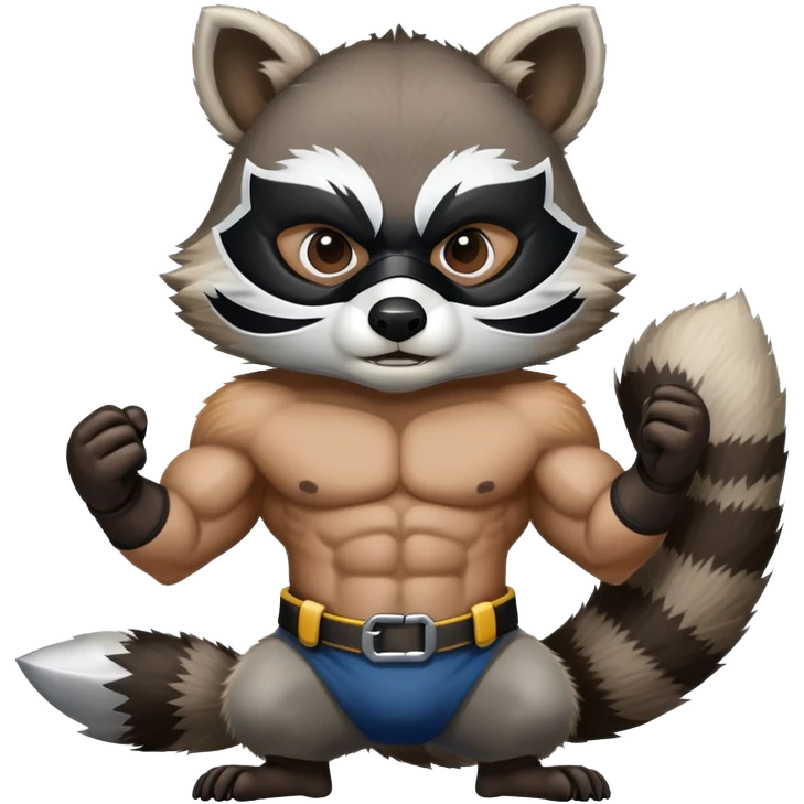 Muscular raccoon  emoji