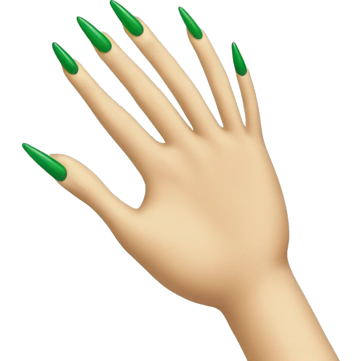 Hand with long green sharp nail emoji