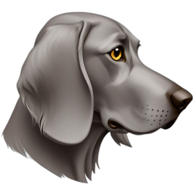 longhair weimaraner head profile emoji