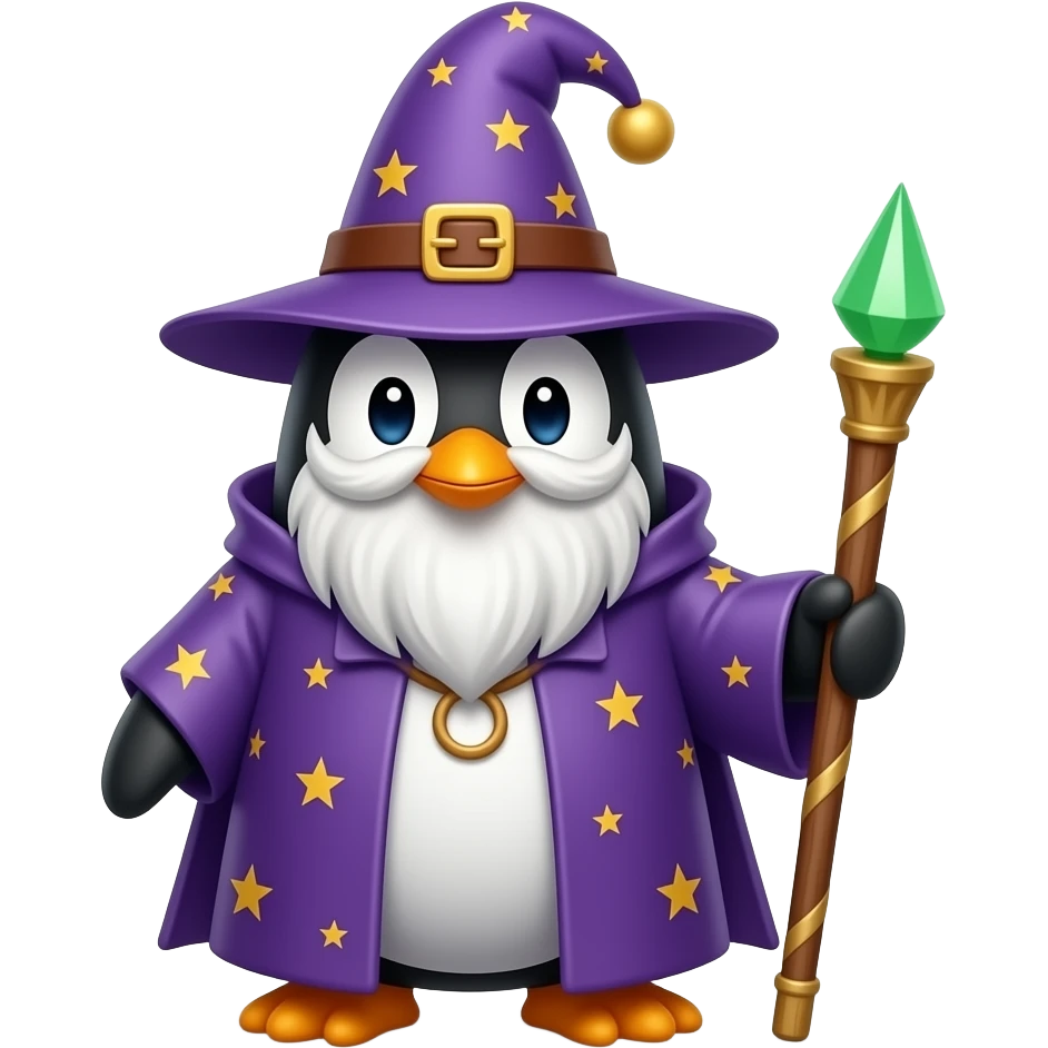 Penguin Wizard emoji