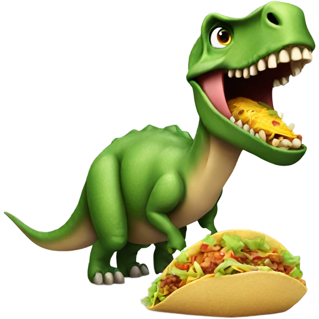 Dinosaur eating tacos emoji