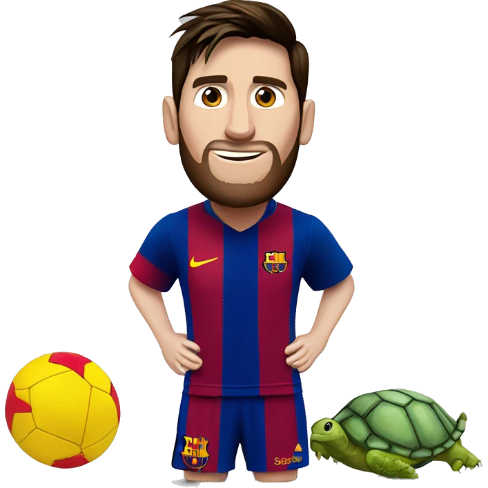 Messi con ua tortuga emoji