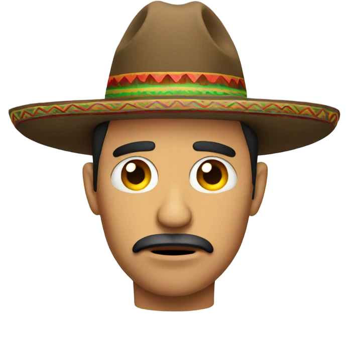 Sad Mexican man with sombrero emoji